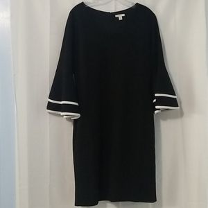 Black Shift Dress with Bell Sleeves Cato Sz 14